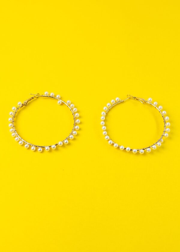 Stainless Steel Hoop Earrings (with Perls)